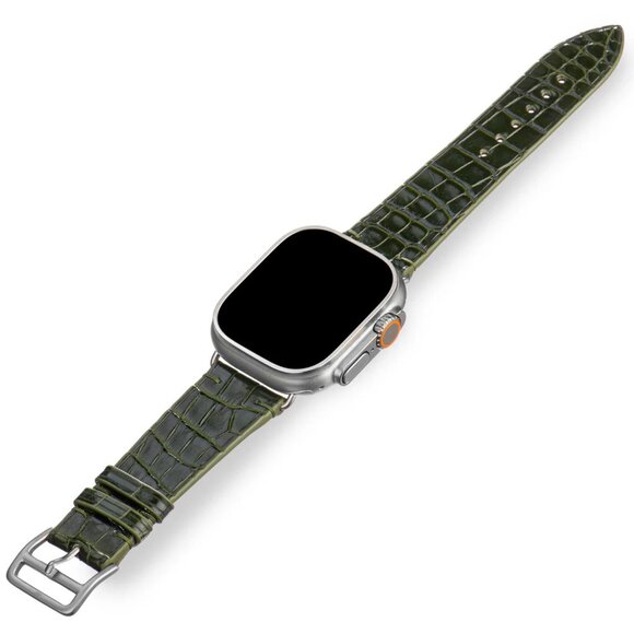 Genuine Alligator Watch Strap – Premium Exotic Skin - Avocado Color main image 4